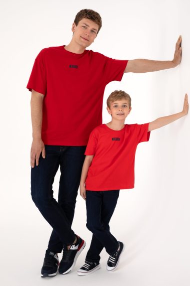 تی شرت یقه گرد یقه گرد قرمز  Oversize آستین کوتاه مردانه یو اس پولو | US POLO ASSN