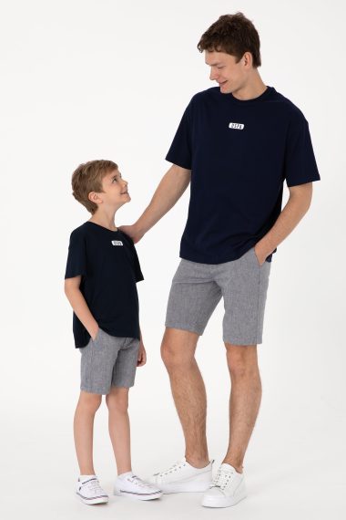 تی شرت یقه گرد یقه گرد لاجورد  Oversize آستین کوتاه مردانه یو اس پولو | US POLO ASSN