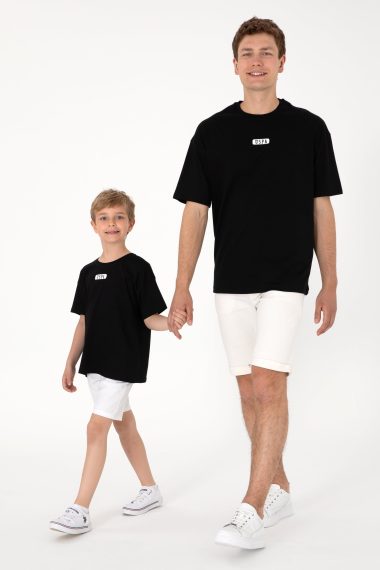 تی شرت یقه گرد یقه گرد سیاه  Oversize آستین کوتاه مردانه یو اس پولو | US POLO ASSN