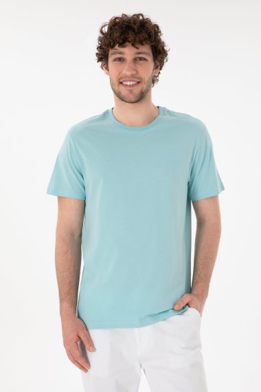تی شرت یقه گرد یقه گرد نیلی  رگولار آستین کوتاه مردانه یو اس پولو | US POLO ASSN