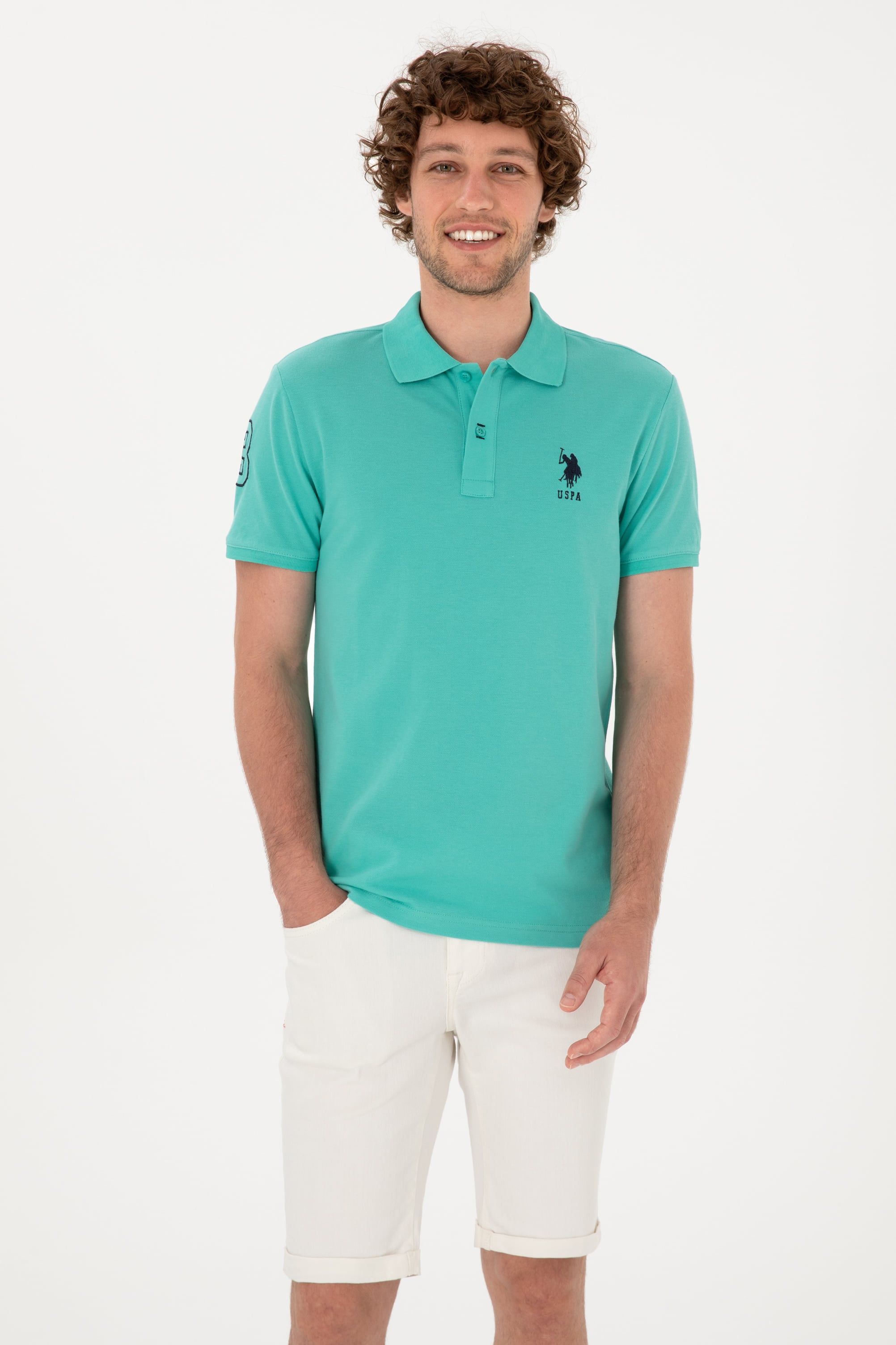 پولوشرت نعناعی اندامی مردانه یو اس پولو | US POLO ASSN