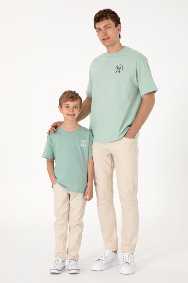 تی شرت یقه گرد یقه گرد سبزآبی  Oversize آستین کوتاه مردانه یو اس پولو | US POLO ASSN