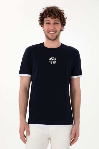 تی شرت یقه گرد یقه گرد لاجورد  رگولار آستین کوتاه مردانه یو اس پولو | US POLO ASSN