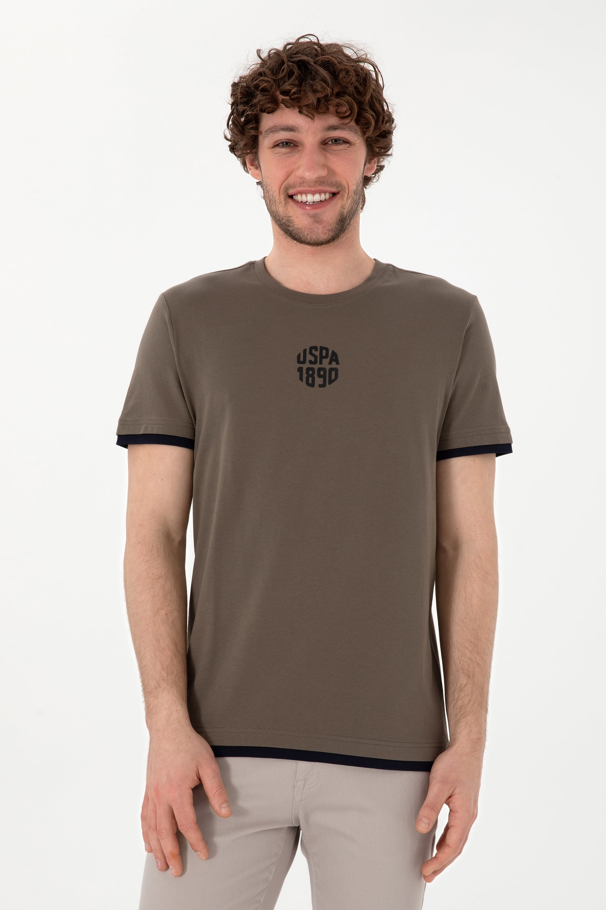 تی شرت یقه گرد یقه گرد ویزون رگولار آستین کوتاه مردانه یو اس پولو | US POLO ASSN