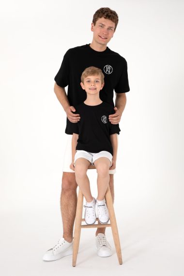 تی شرت یقه گرد یقه گرد سیاه  Oversize آستین کوتاه مردانه یو اس پولو | US POLO ASSN