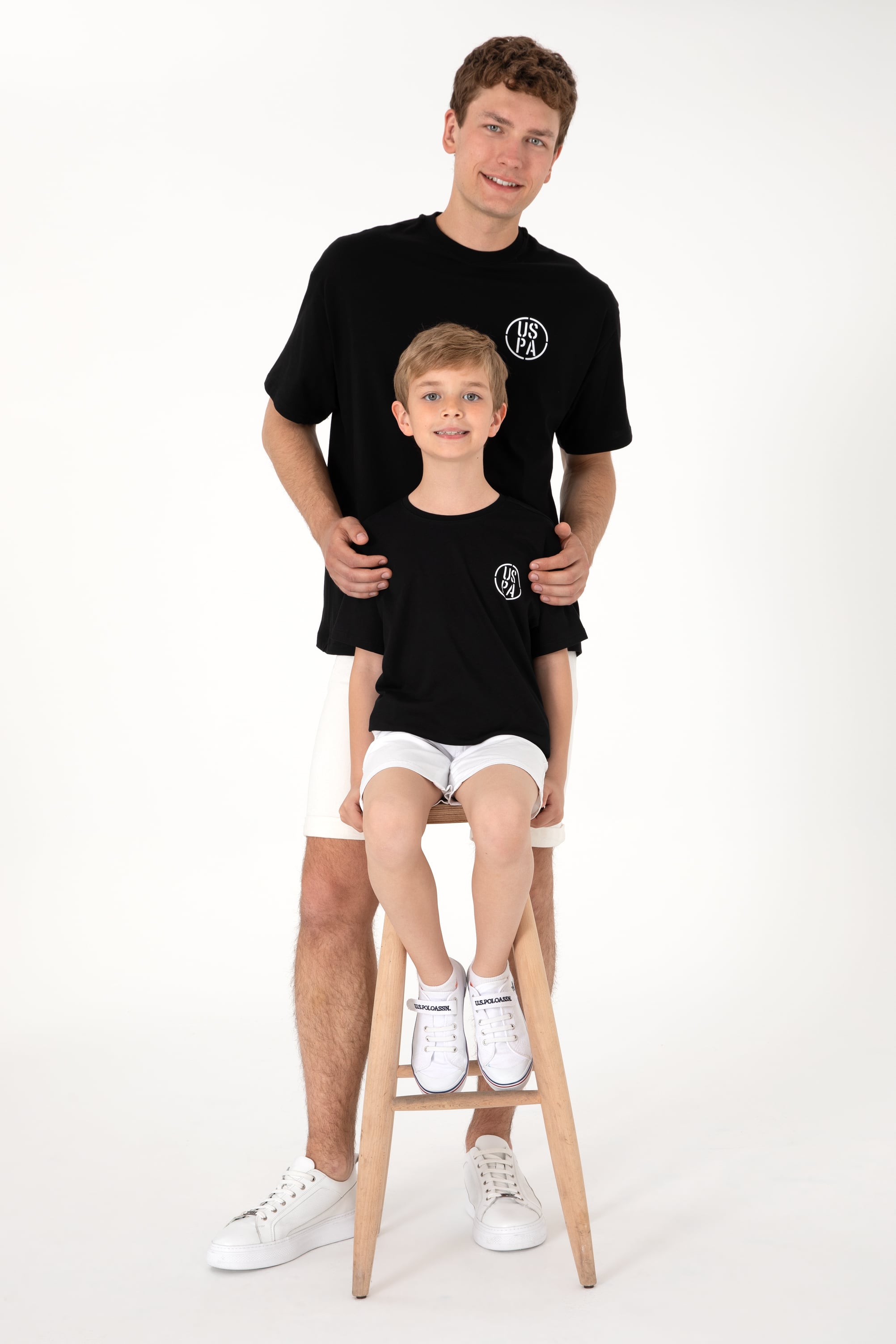 تی شرت یقه گرد یقه گرد سیاه Oversize آستین کوتاه مردانه یو اس پولو | US POLO ASSN