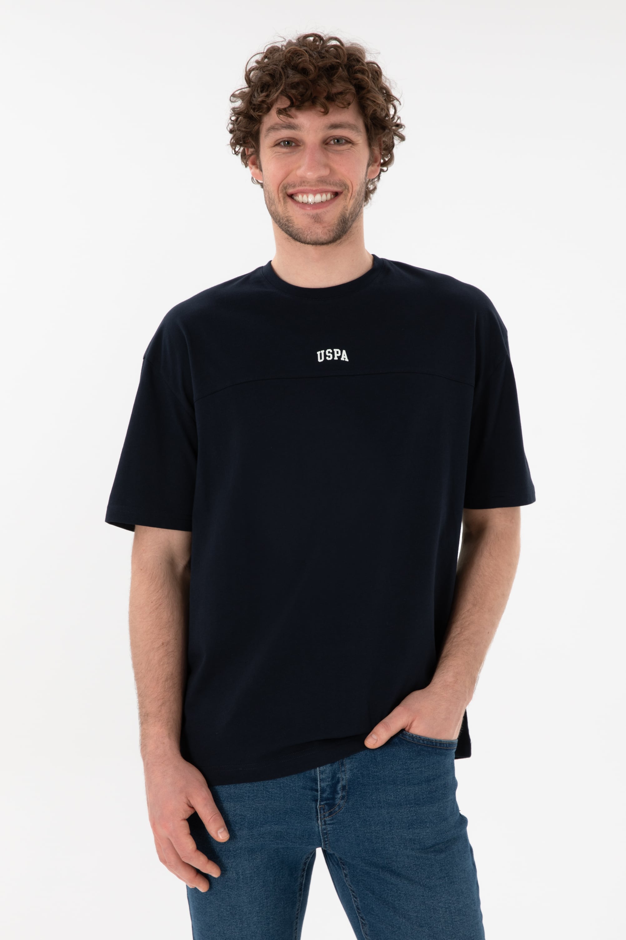 تی شرت یقه گرد لاجورد ریلکس مردانه یو اس پولو | US POLO ASSN