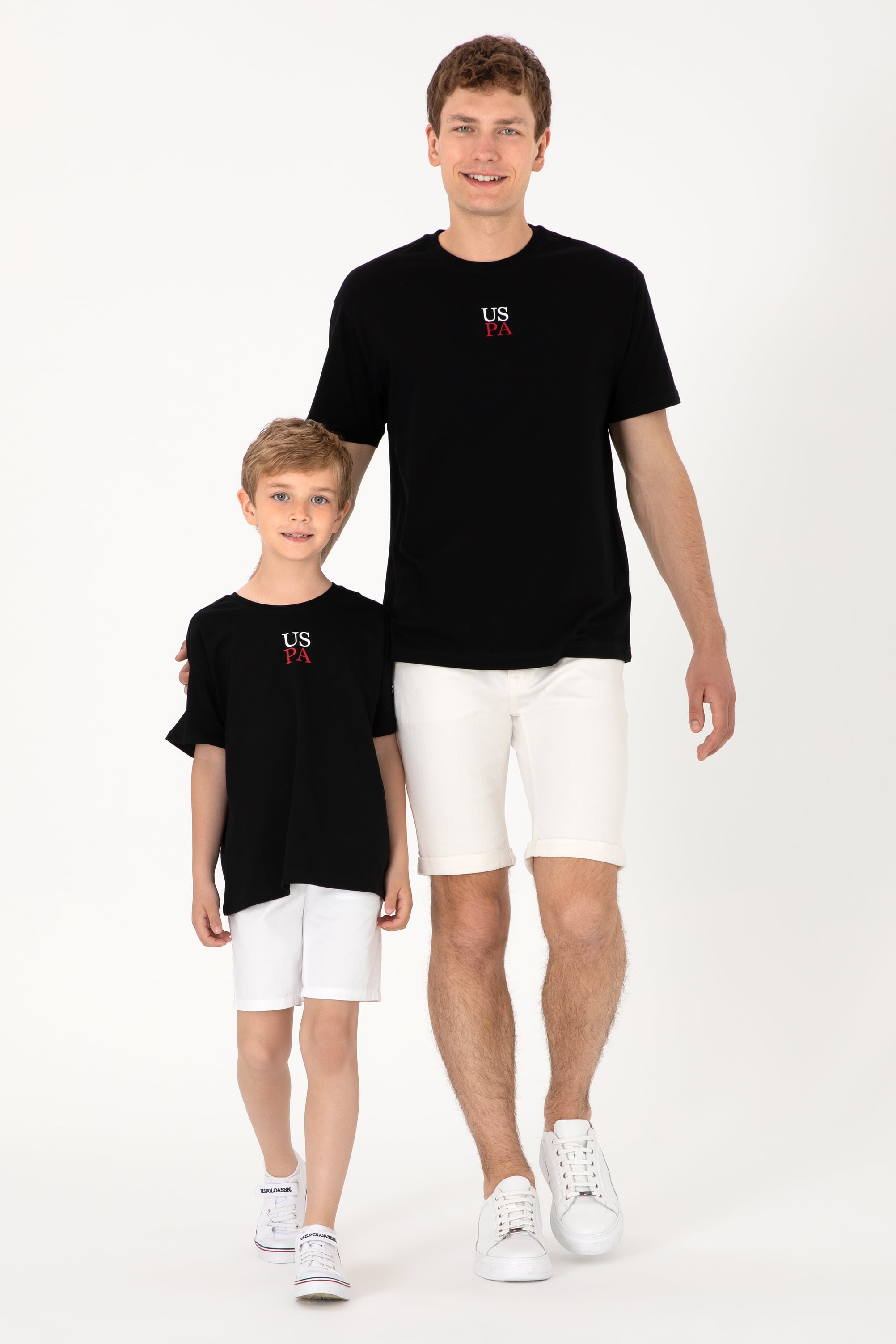 تی شرت یقه گرد یقه گرد سیاه ریلکس آستین کوتاه مردانه یو اس پولو | US POLO ASSN