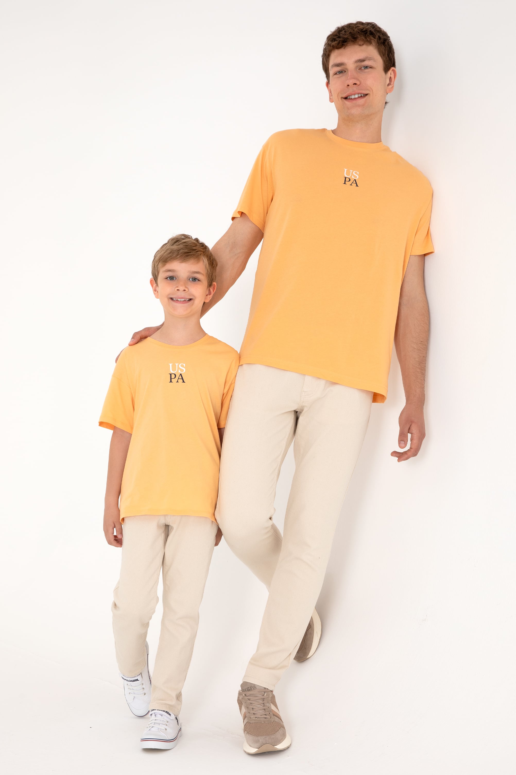 تی شرت یقه گرد یقه گرد زرد ریلکس آستین کوتاه مردانه یو اس پولو | US POLO ASSN