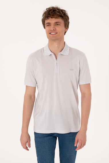 تی شرت یقه پولو خاکستری روشن  رگولار  مردانه یو اس پولو | US POLO ASSN