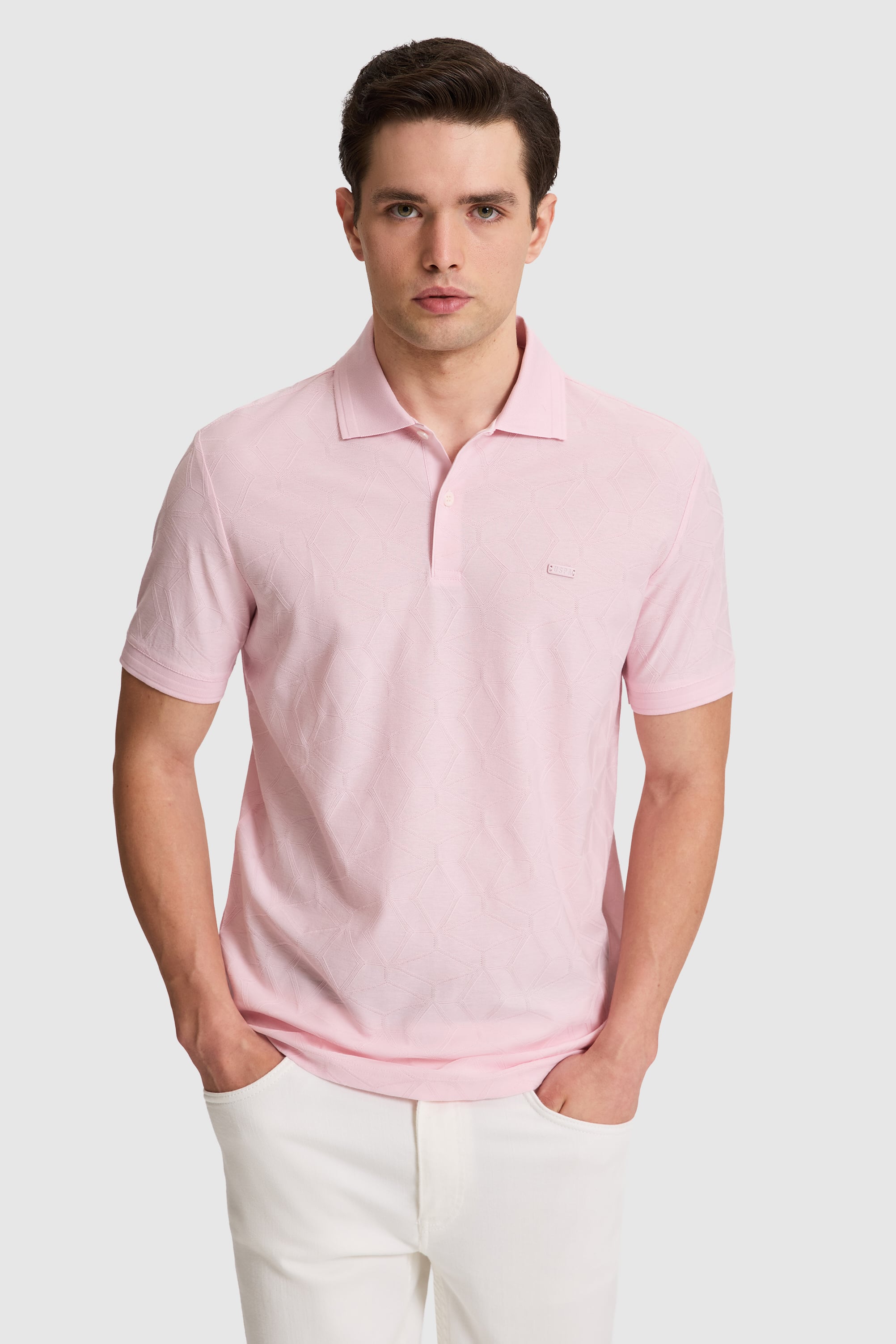 پولوشرت صورتی روشن رگولار مردانه یو اس پولو | US POLO ASSN