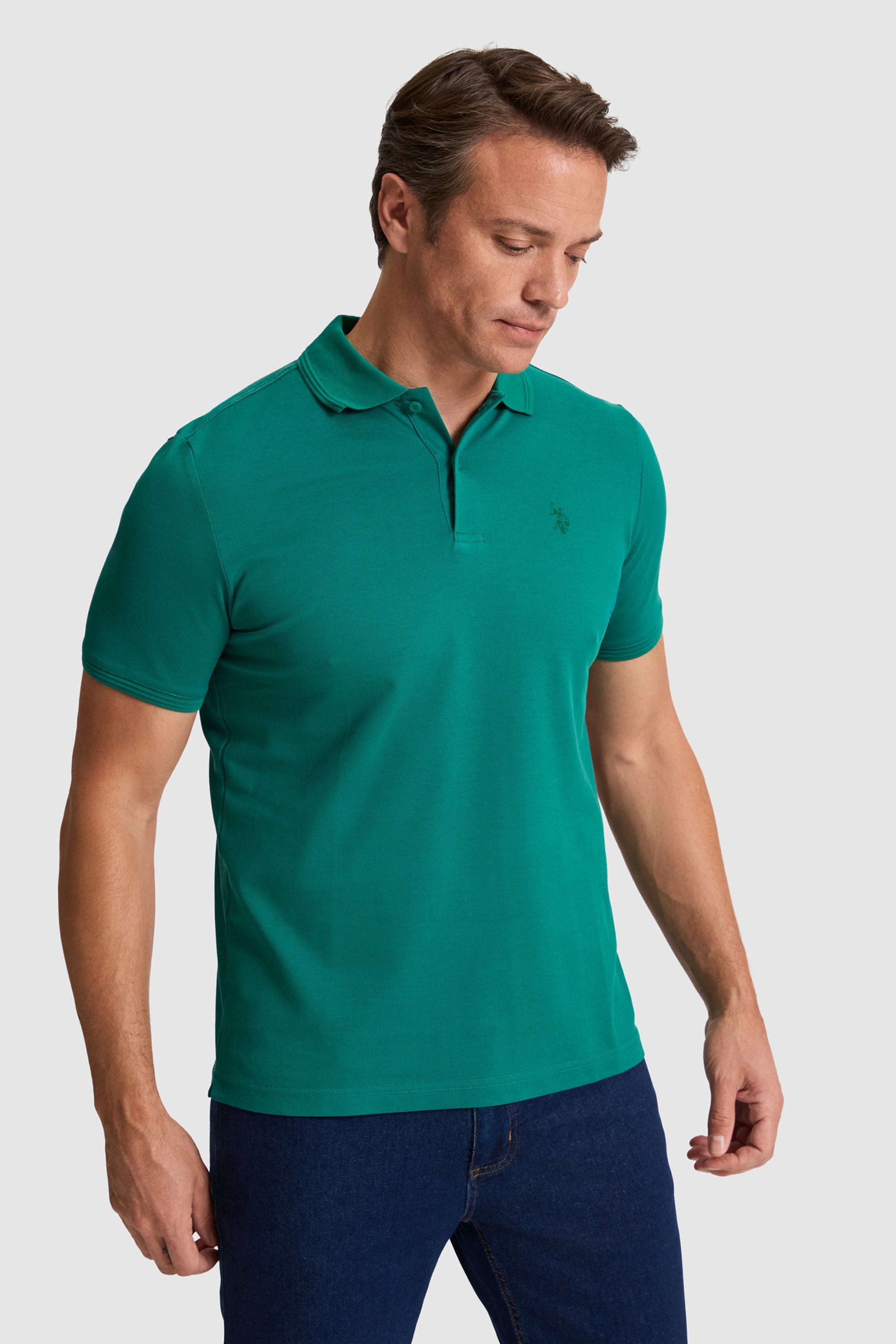 پولوشرت سبز تیره رگولار مردانه یو اس پولو | US POLO ASSN