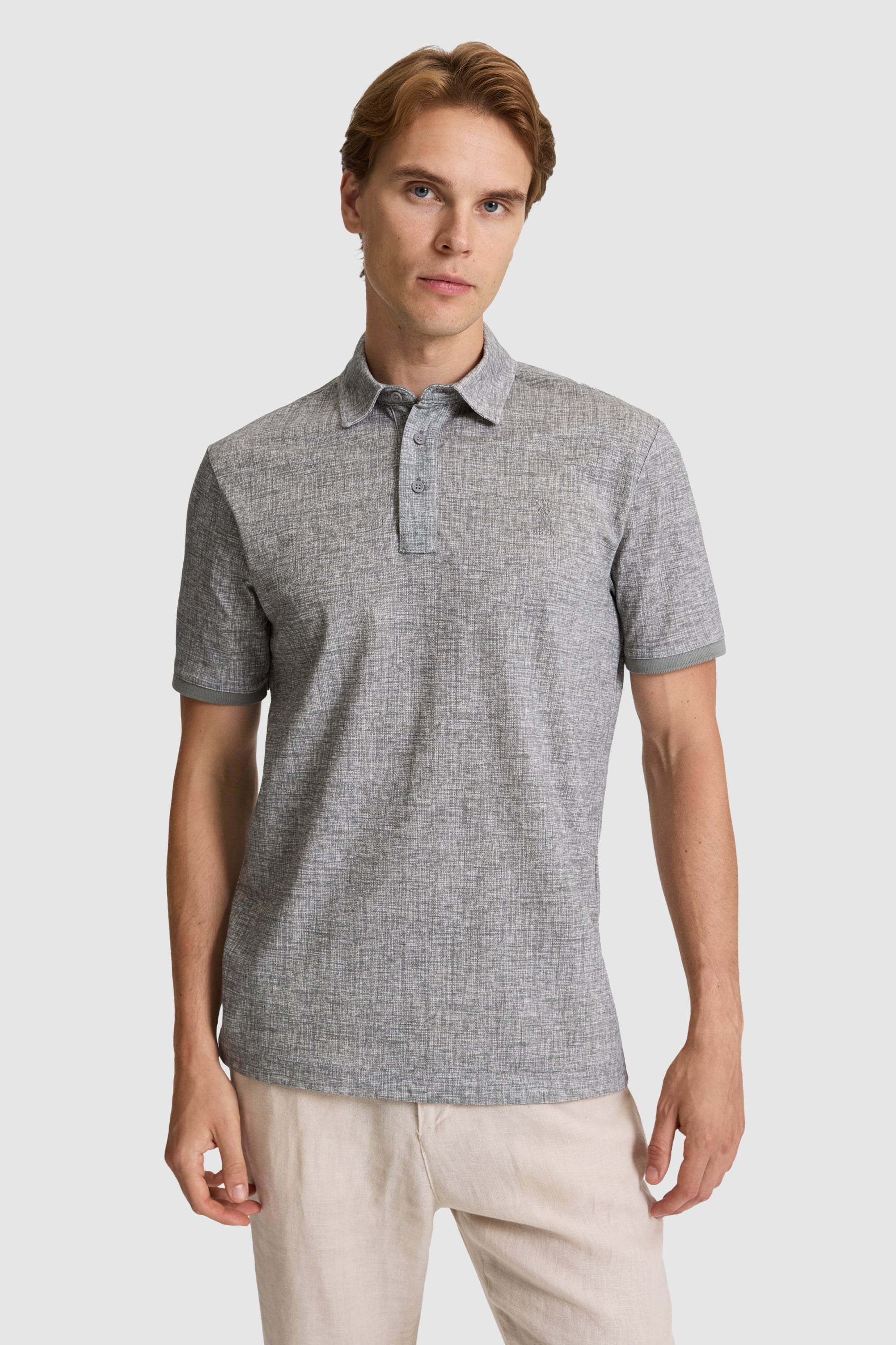 پولوشرت خاکستری رگولار مردانه یو اس پولو | US POLO ASSN