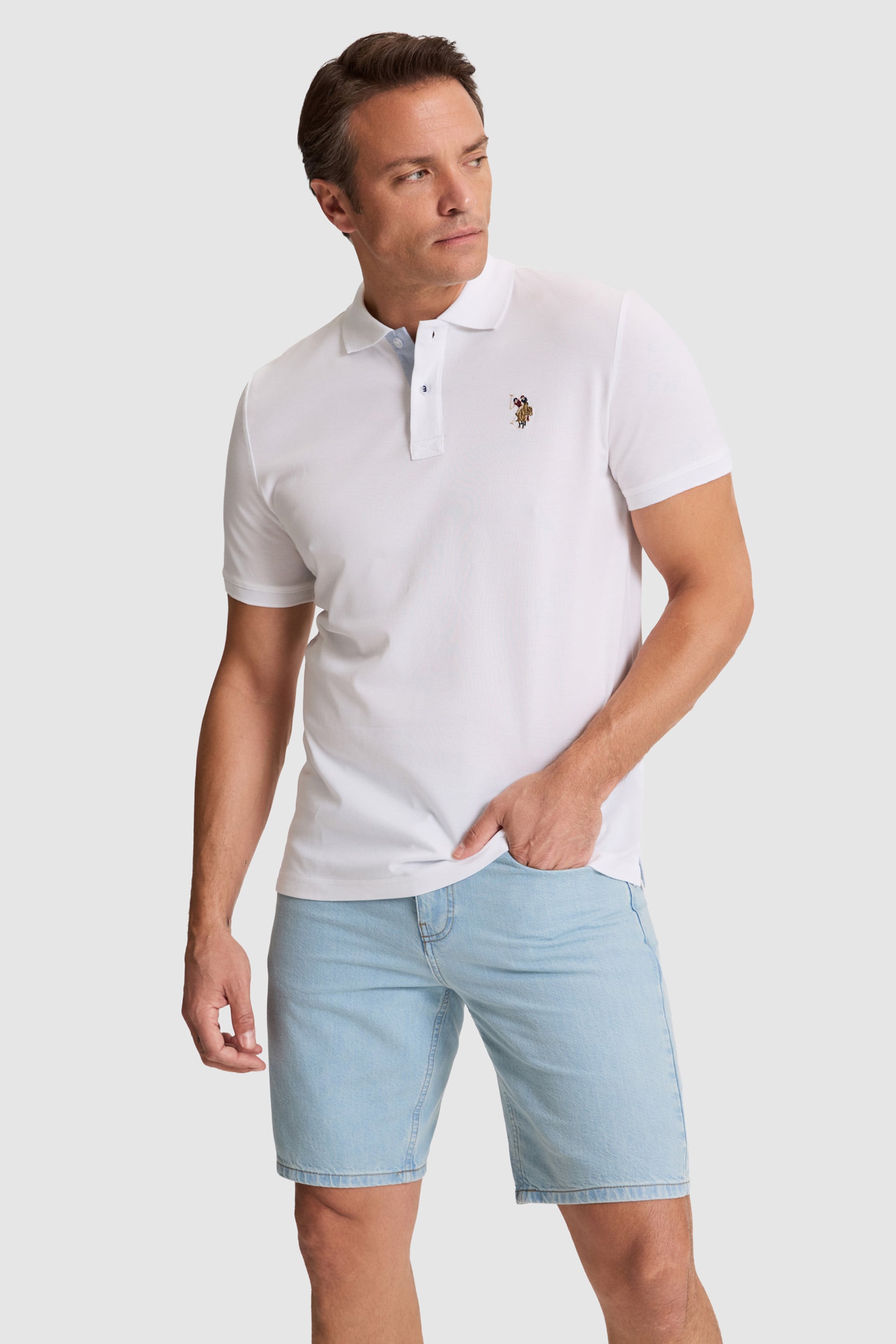 پولوشرت سفید رگولار مردانه یو اس پولو | US POLO ASSN