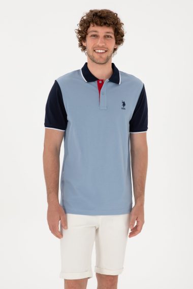 پولوشرت یقه پولو آبی  رگولار  مردانه یو اس پولو | US POLO ASSN