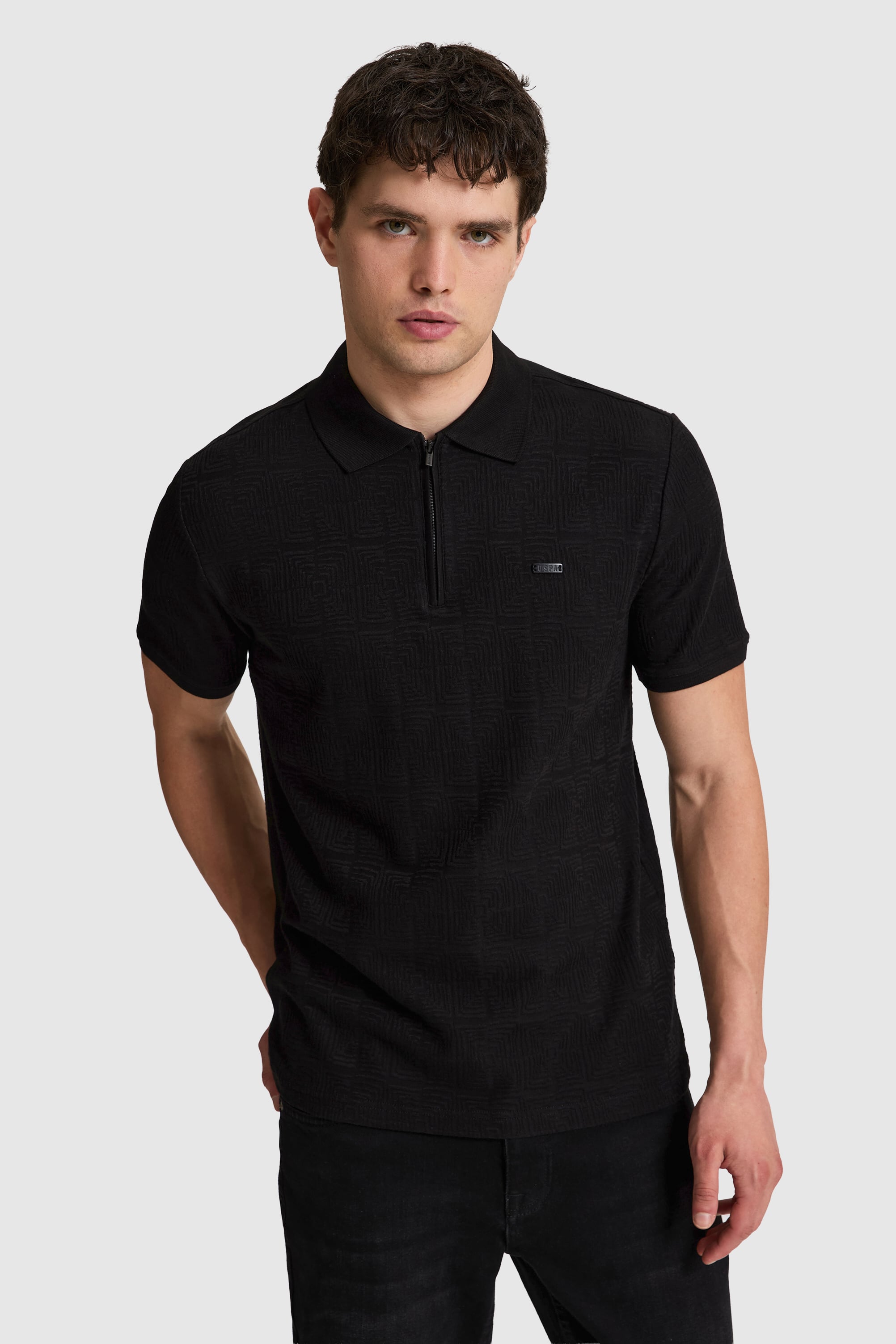 تی شرت سیاه رگولار مردانه یو اس پولو | US POLO ASSN