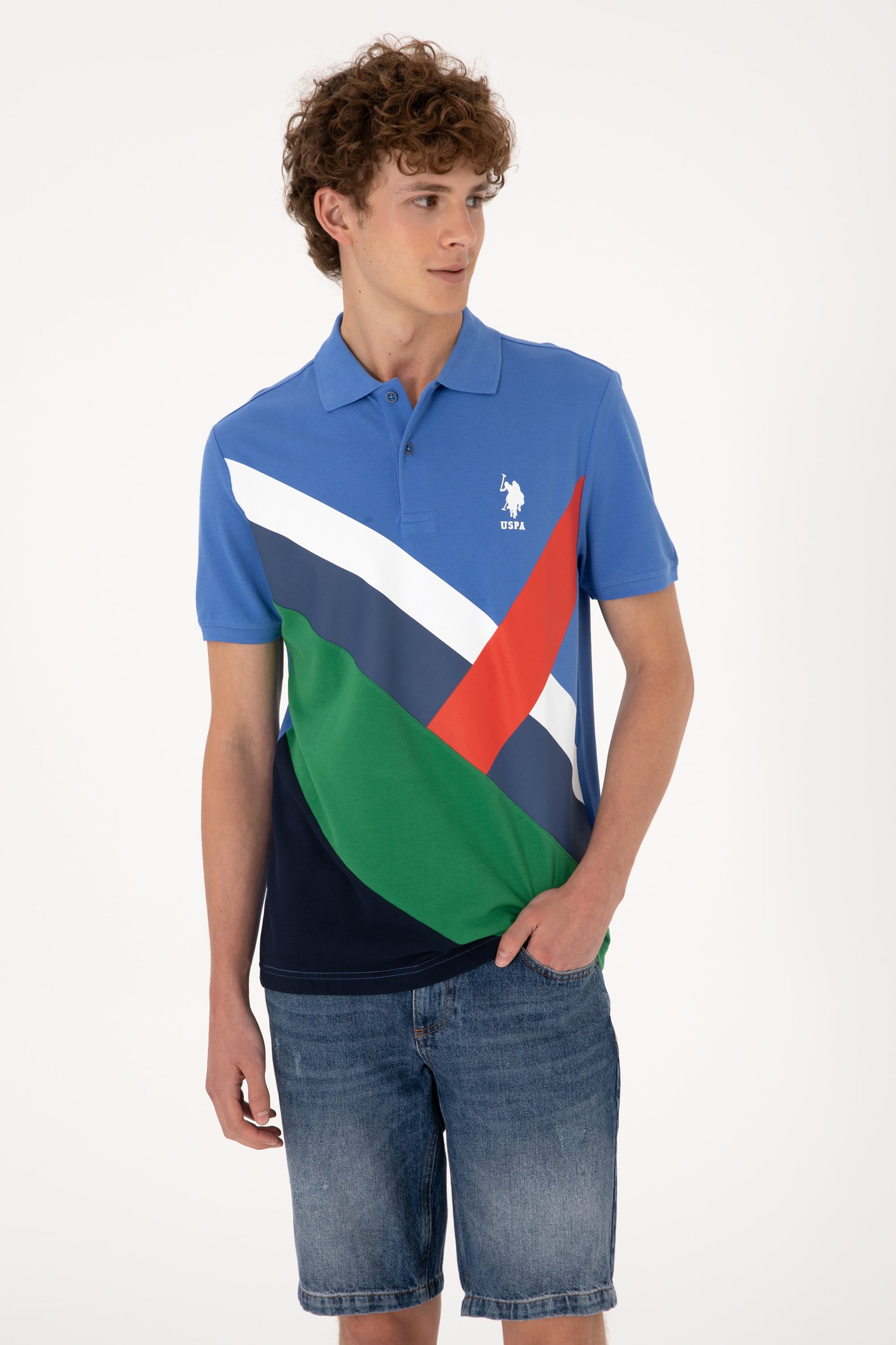 پولوشرت یقه پولو نیلی رگولار مردانه یو اس پولو | US POLO ASSN