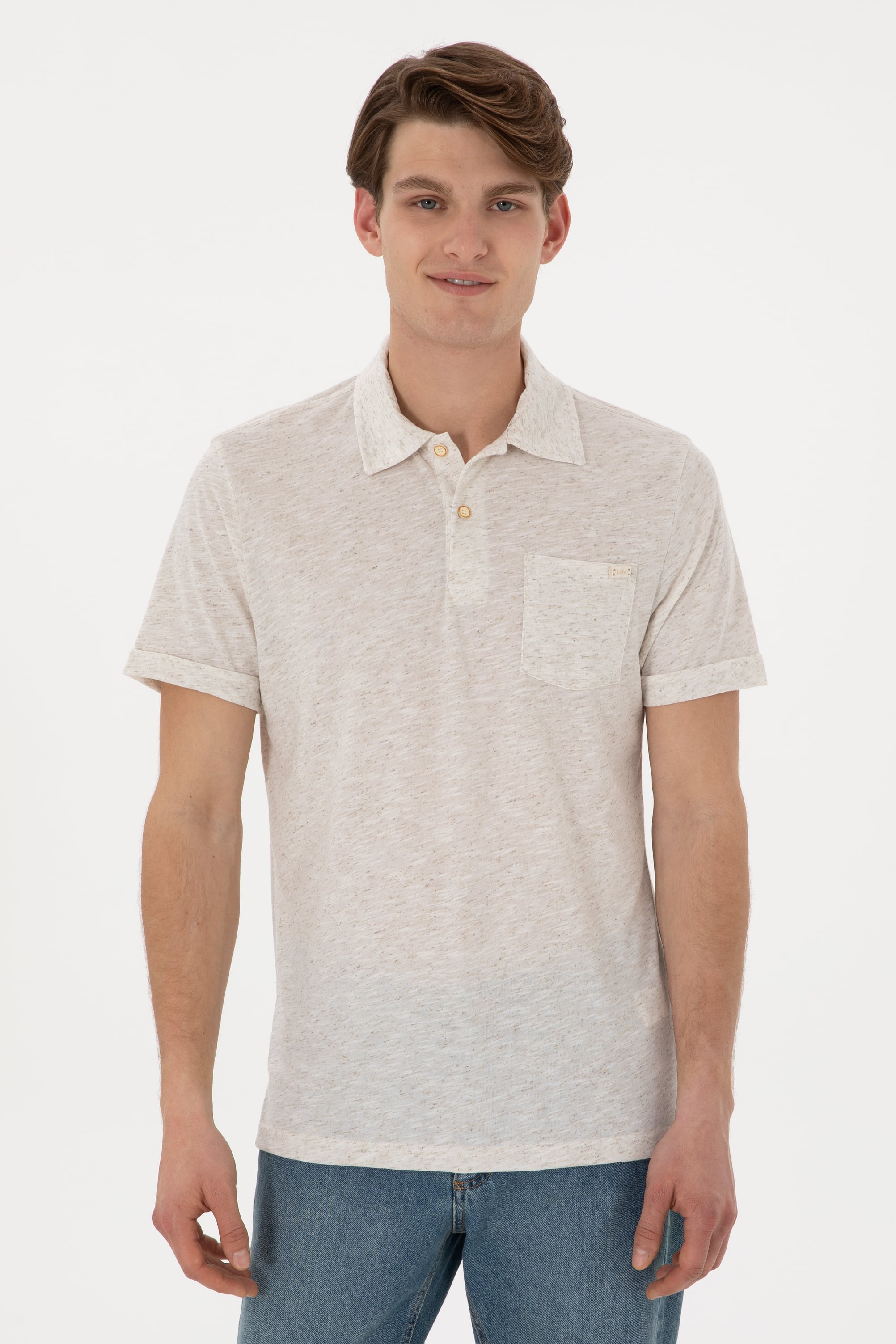 پولوشرت یقه پولو سفید رگولار مردانه یو اس پولو | US POLO ASSN
