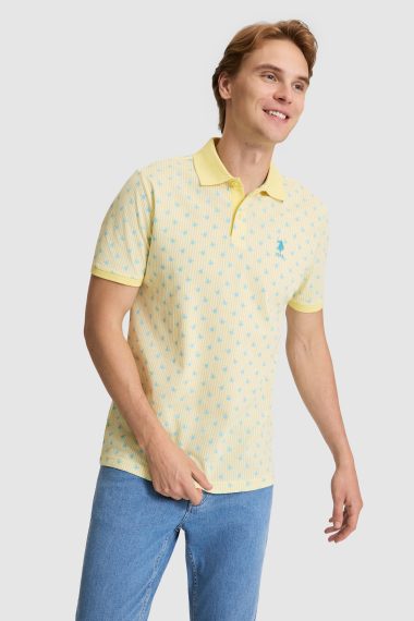 پولوشرت  زرد روشن  رگولار  مردانه یو اس پولو | US POLO ASSN