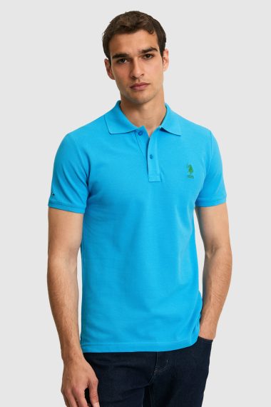 پولوشرت  آبی کوبالت  اندامی  مردانه یو اس پولو | US POLO ASSN