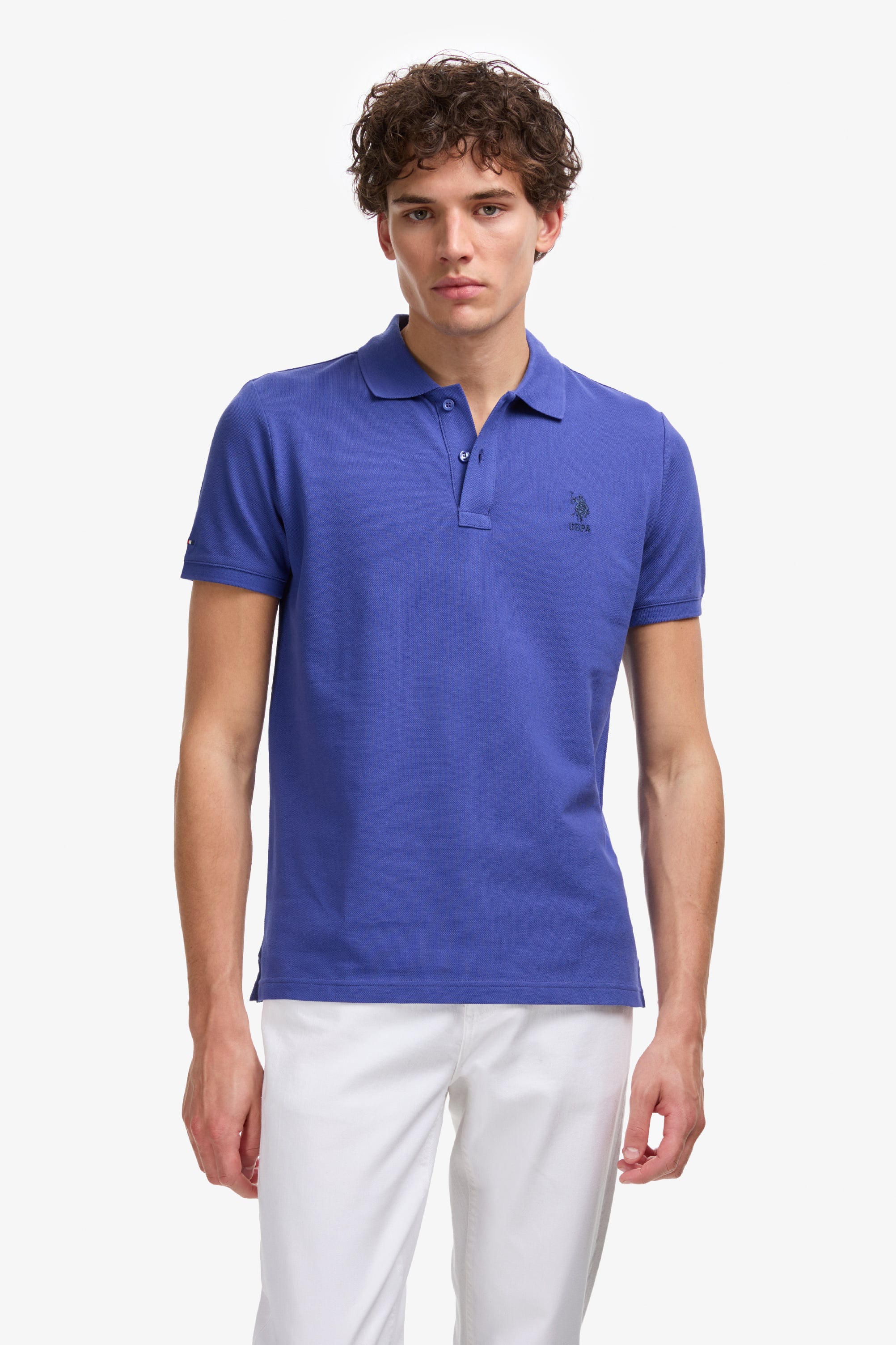 پولوشرت آبی اندامی مردانه یو اس پولو | US POLO ASSN