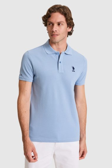 پولوشرت  آبی  اندامی  مردانه یو اس پولو | US POLO ASSN