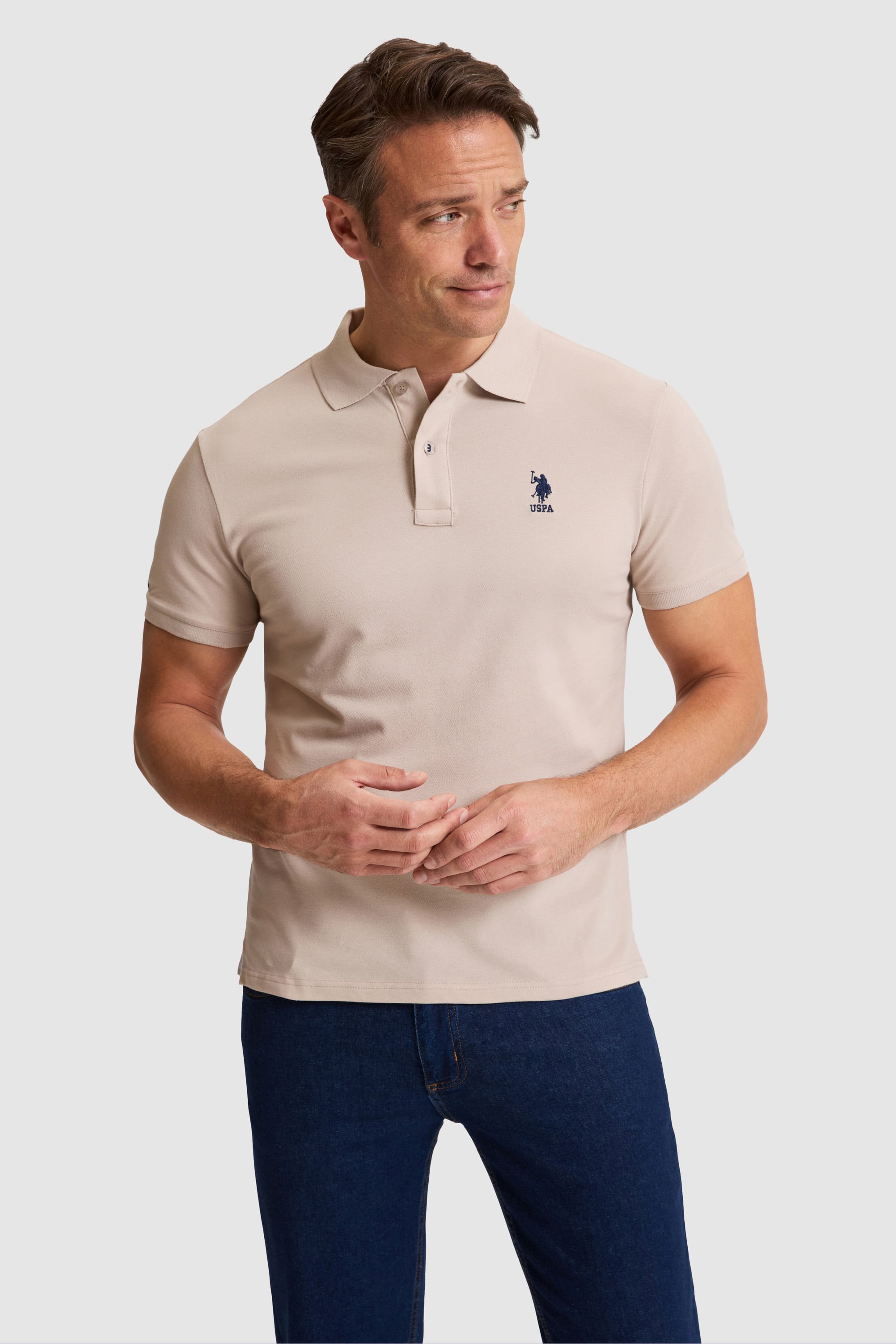 پولوشرت خاکستری اندامی مردانه یو اس پولو | US POLO ASSN