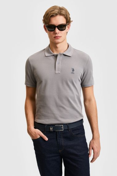 پولوشرت  خاکستری  اندامی  مردانه یو اس پولو | US POLO ASSN