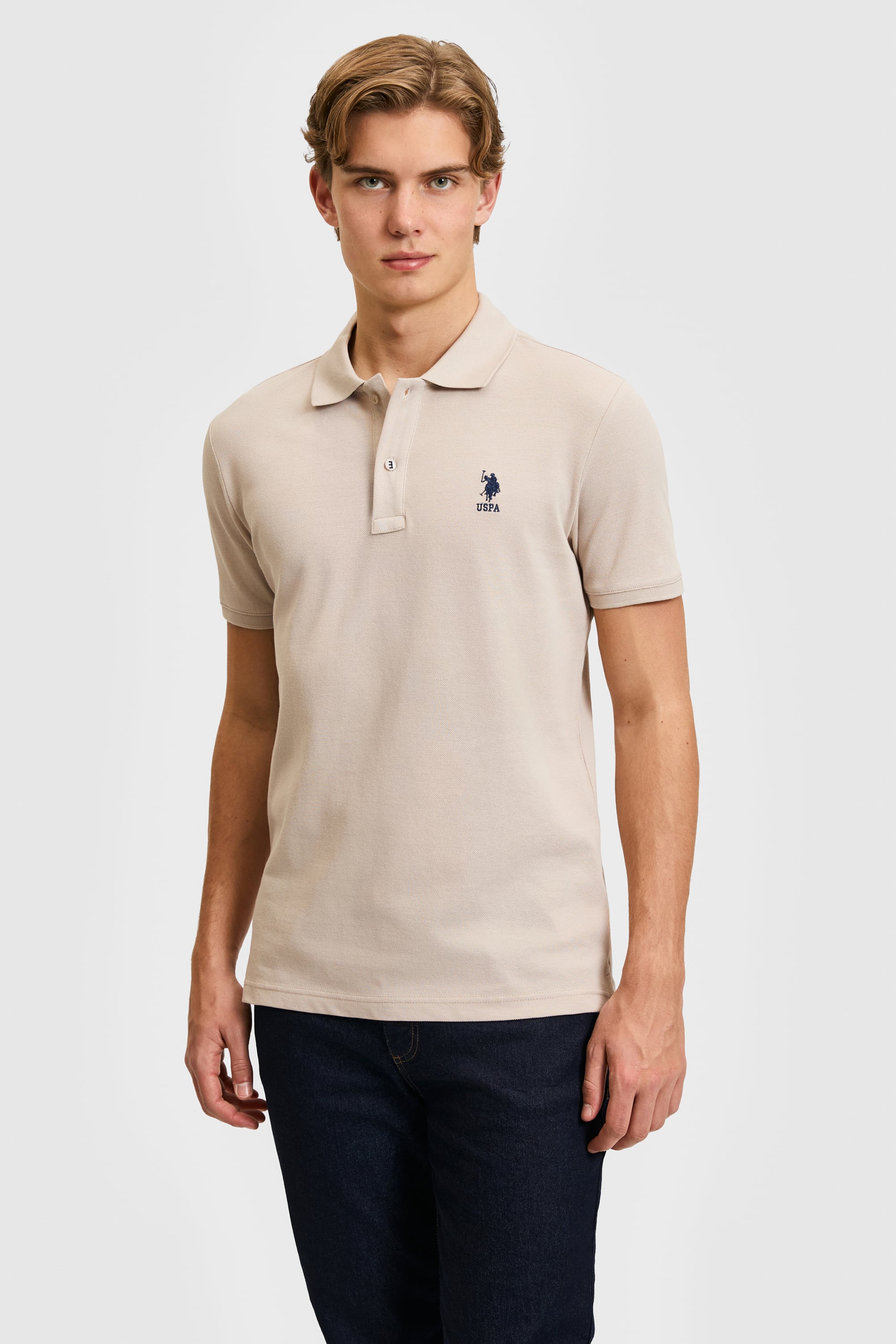 پولوشرت خاکستری اندامی مردانه یو اس پولو | US POLO ASSN