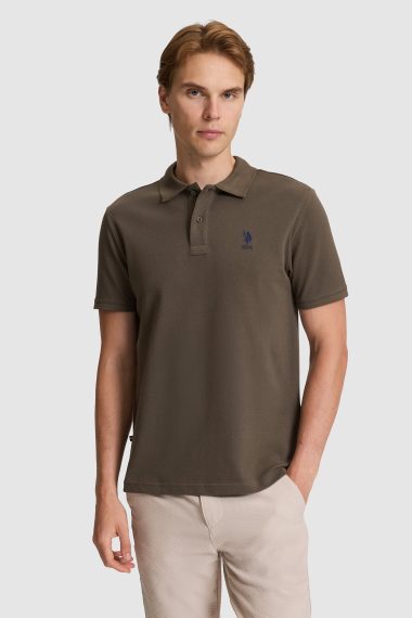 پولوشرت  خاکی تیره  رگولار  مردانه یو اس پولو | US POLO ASSN