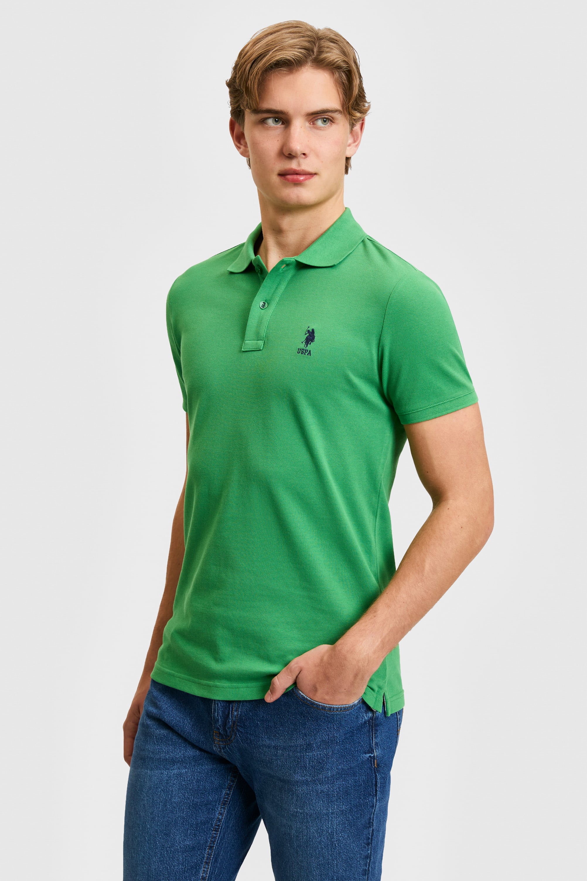 پولوشرت سبز اندامی مردانه یو اس پولو | US POLO ASSN