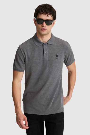 پولوشرت  زغالی ملانژ  رگولار  مردانه یو اس پولو | US POLO ASSN
