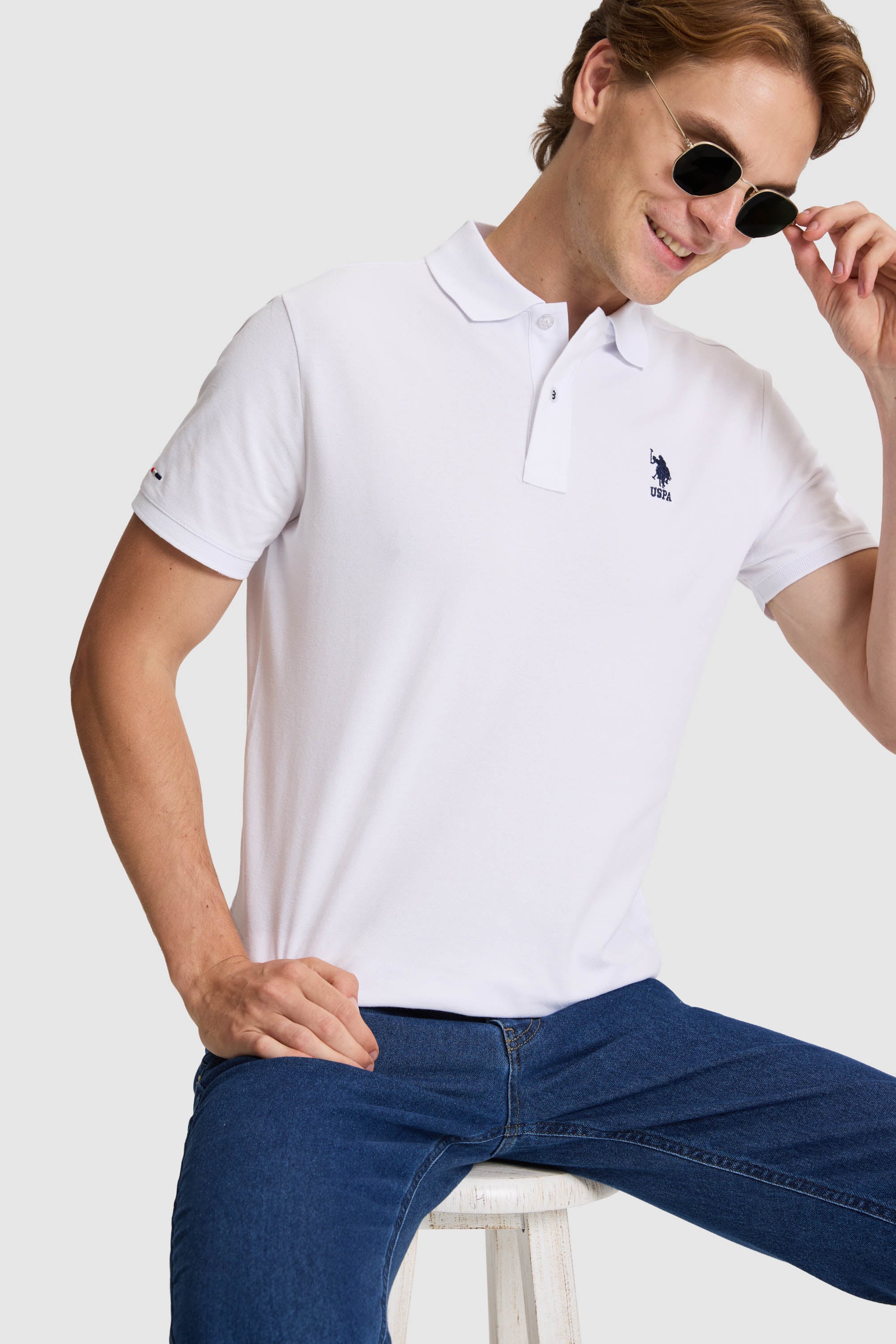 تی شرت سفید اندامی مردانه یو اس پولو | US POLO ASSN