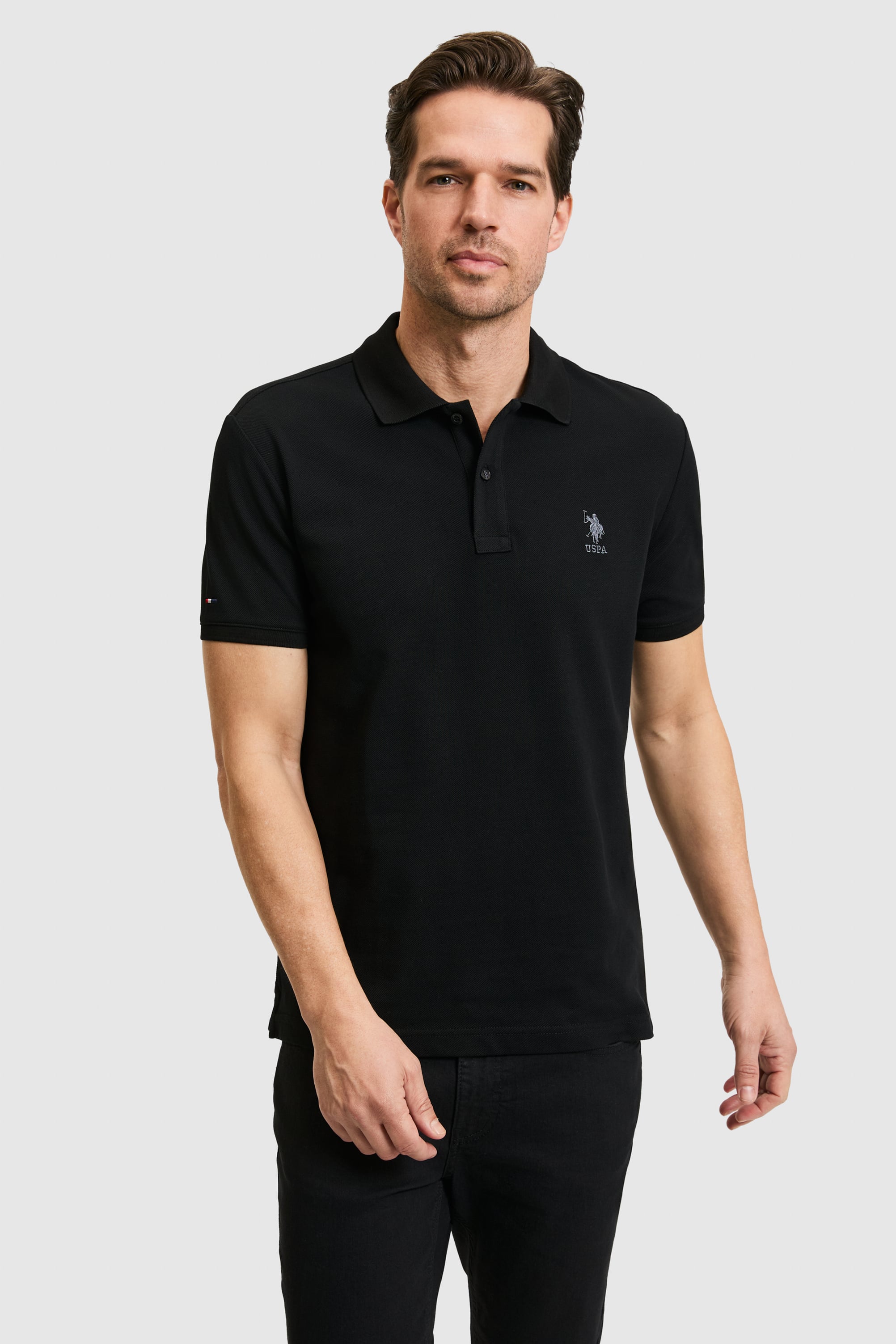 پولوشرت سیاه اندامی مردانه یو اس پولو | US POLO ASSN