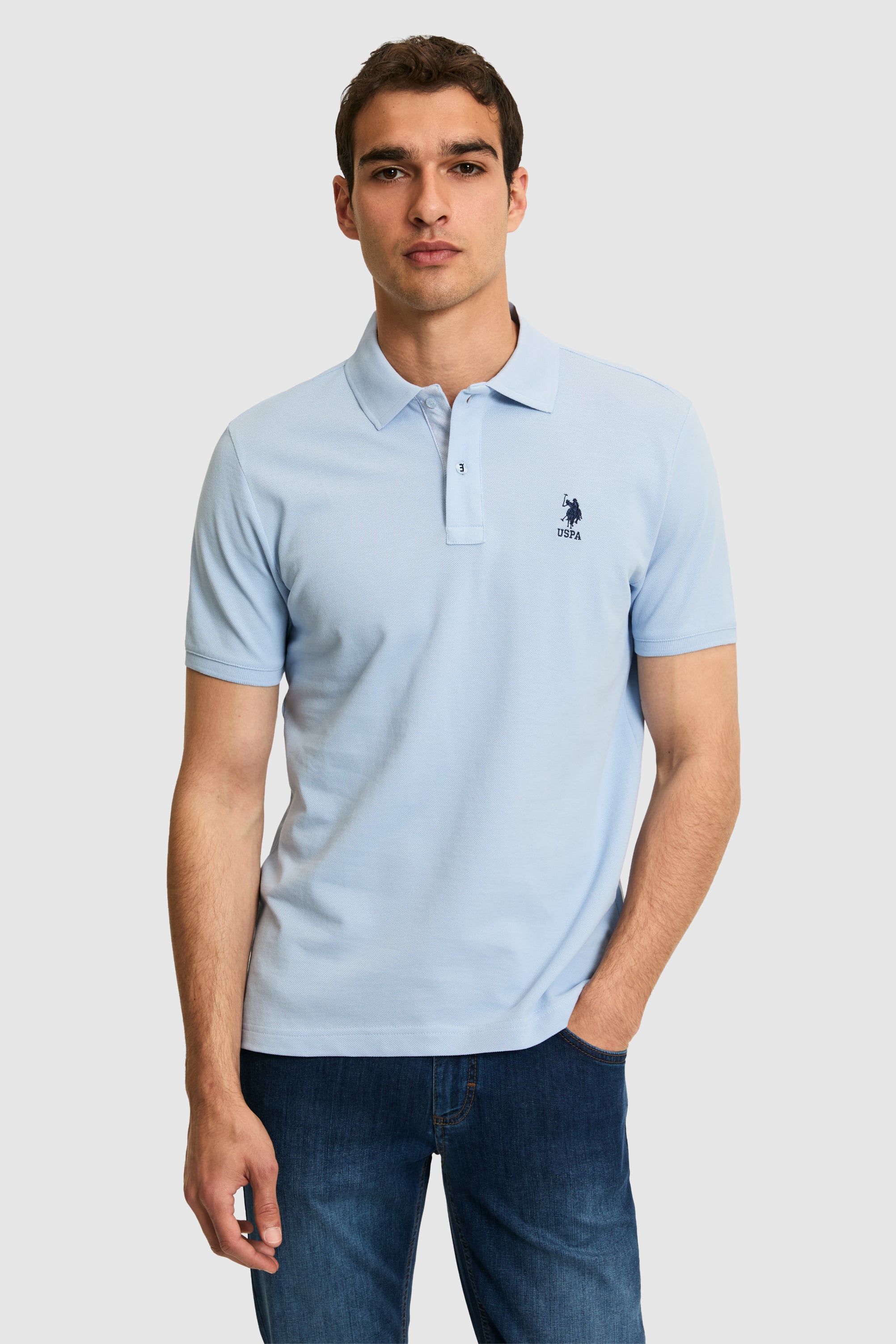 پولوشرت سورمه ای روشن رگولار مردانه یو اس پولو | US POLO ASSN