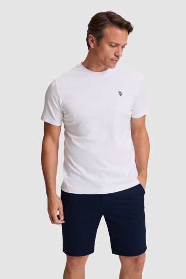 تی شرت یقه گرد  سفید  رگولار  مردانه یو اس پولو | US POLO ASSN