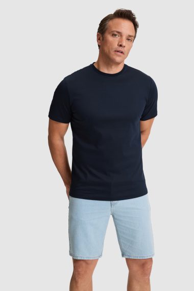 تی شرت یقه گرد  لاجوردی تیره  رگولار  مردانه یو اس پولو | US POLO ASSN