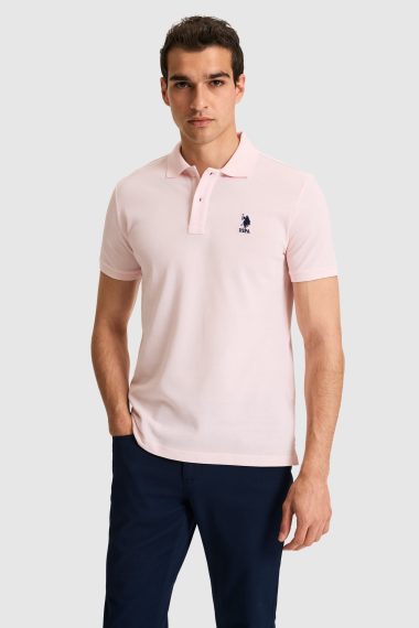 پولوشرت  صورتی روشن  اندامی  مردانه یو اس پولو | US POLO ASSN