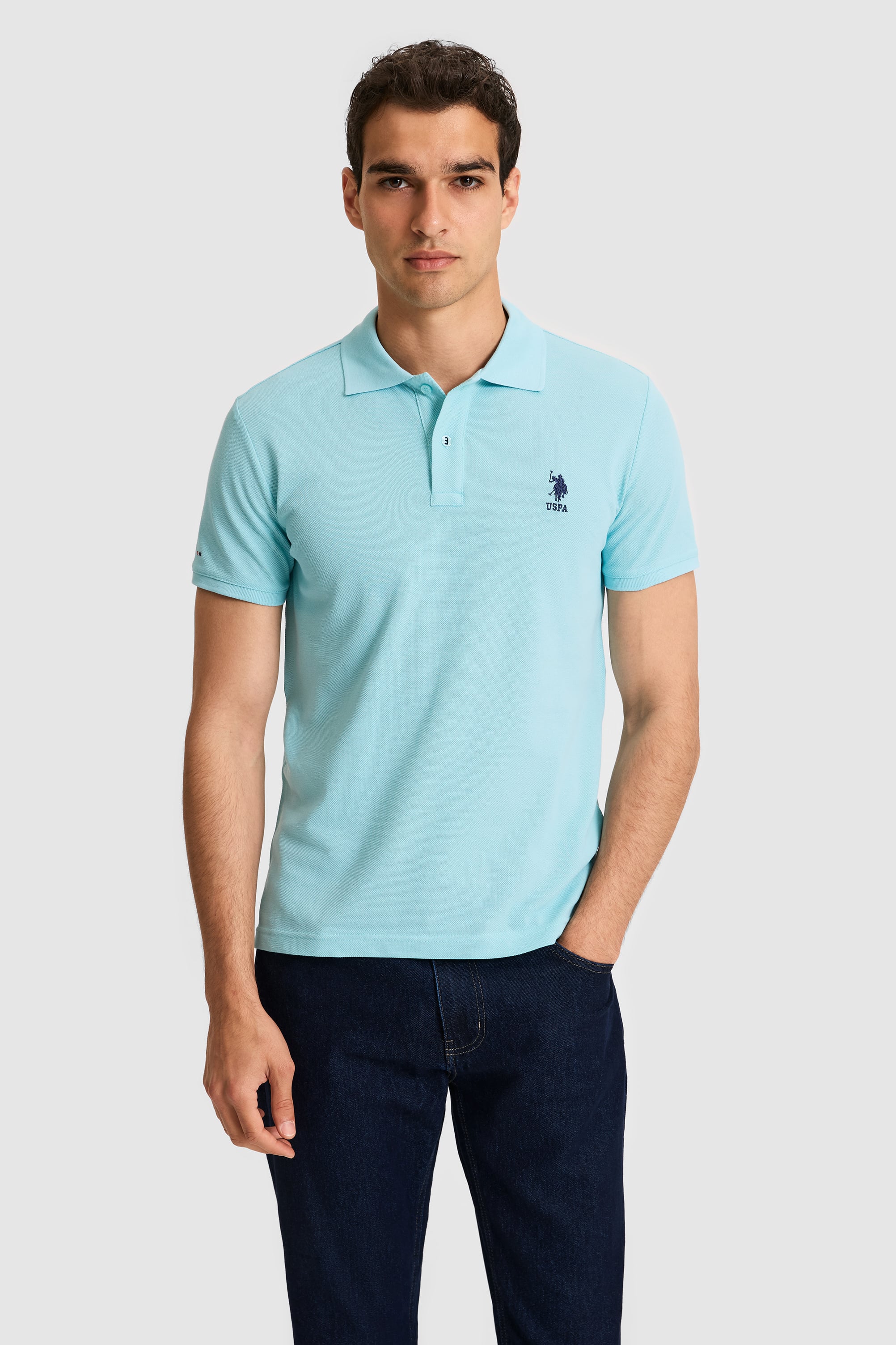 پولوشرت نیلی اندامی مردانه یو اس پولو | US POLO ASSN
