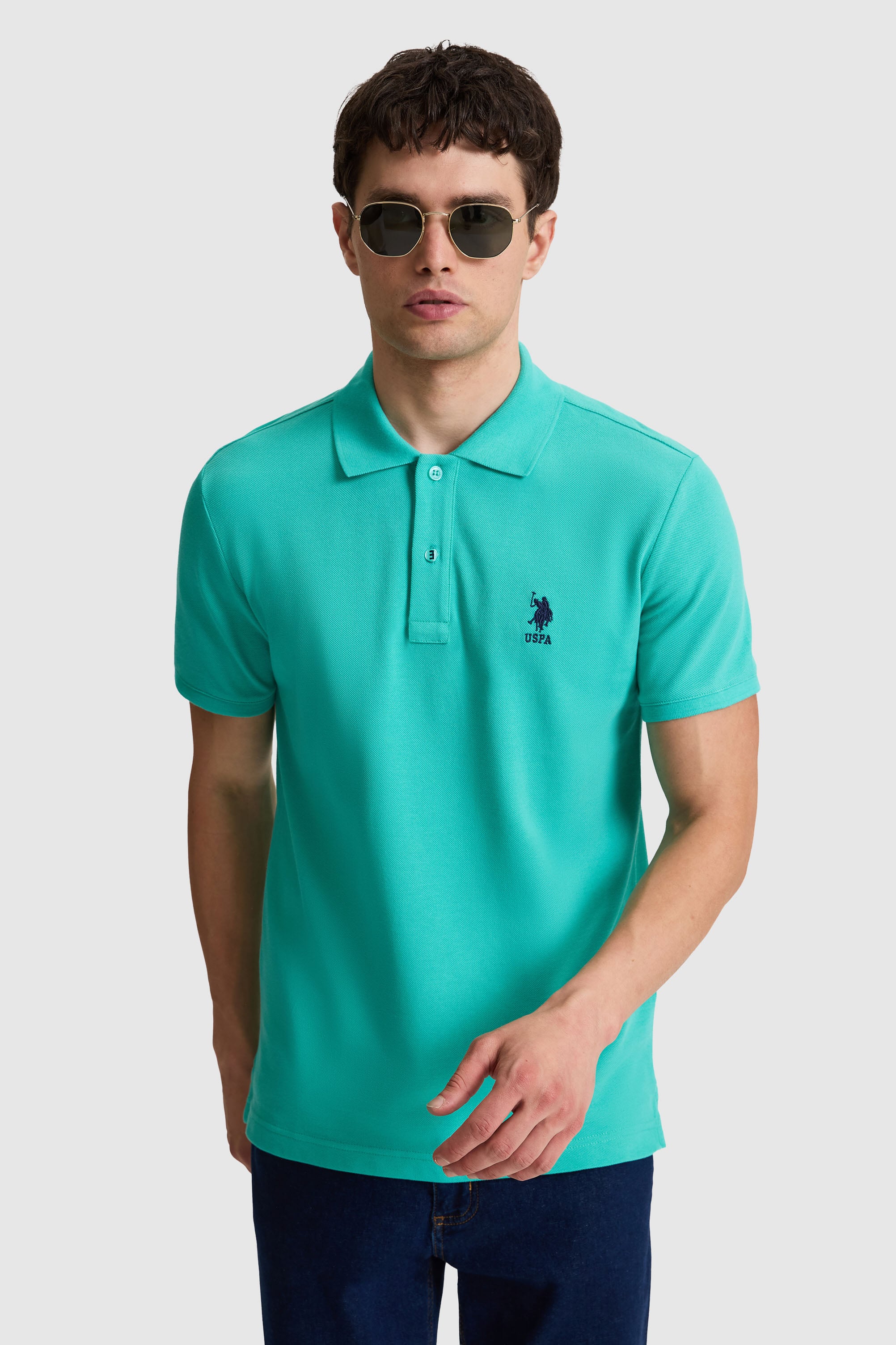 پولوشرت نعناعی اندامی مردانه یو اس پولو | US POLO ASSN