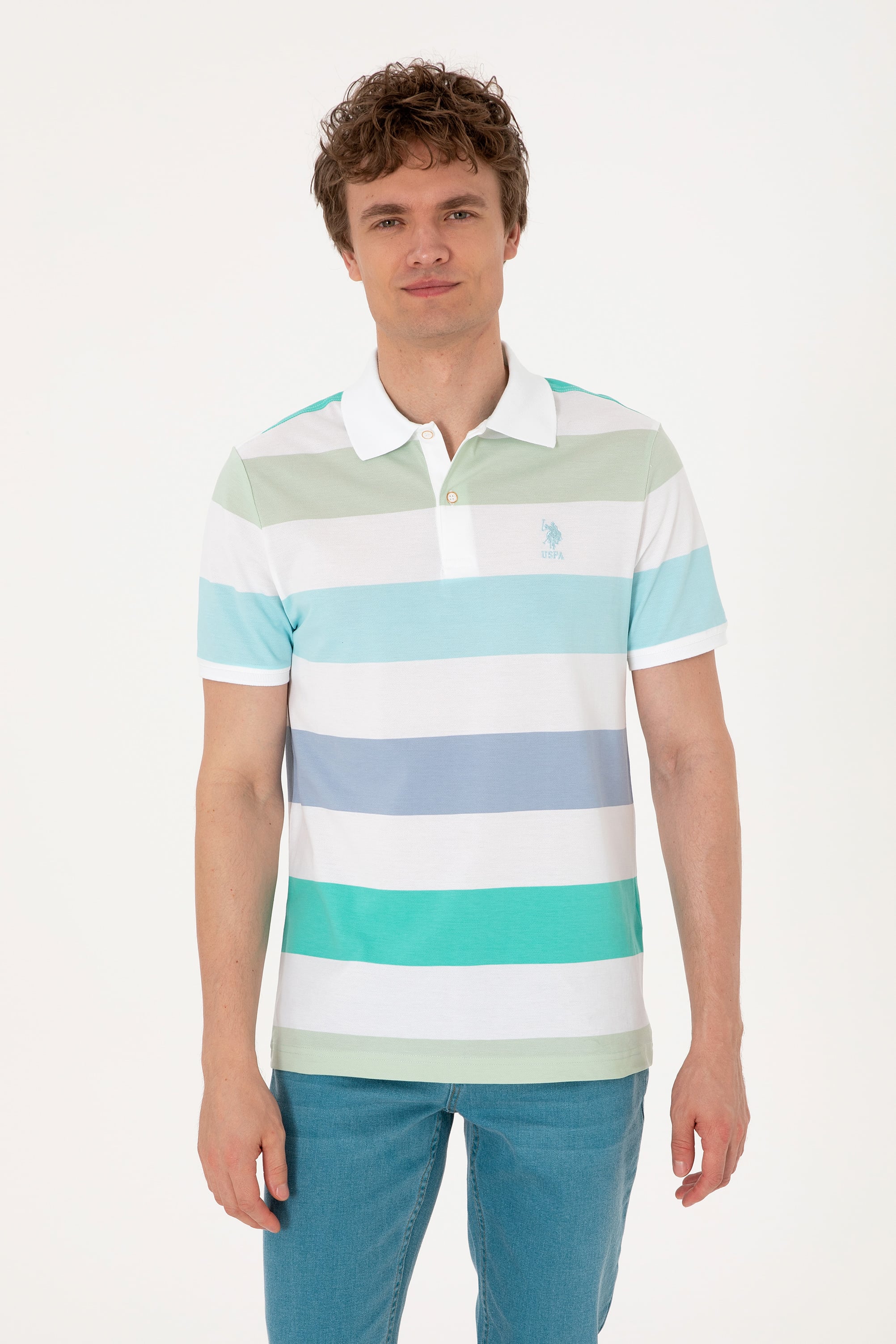 تی شرت یقه پولو نیلی رگولار مردانه یو اس پولو | US POLO ASSN