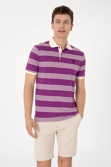 پولوشرت  بنفش  رگولار  مردانه یو اس پولو | US POLO ASSN