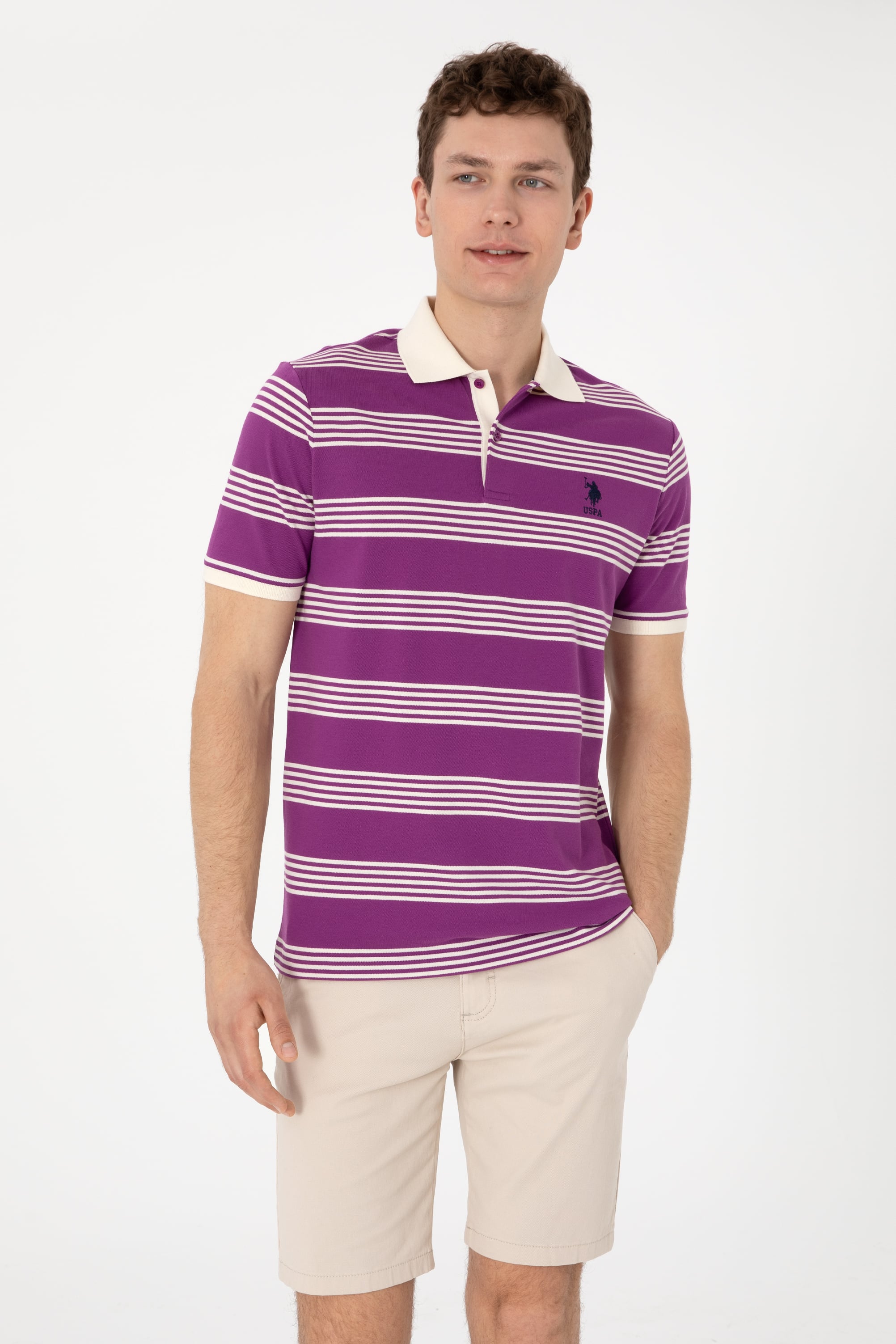 پولوشرت بنفش رگولار مردانه یو اس پولو | US POLO ASSN