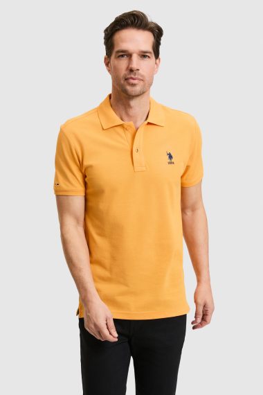 پولوشرت  نارنجی  اندامی  مردانه یو اس پولو | US POLO ASSN