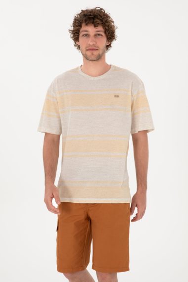 تی شرت یقه گرد یقه گرد زرد  ریلکس  مردانه یو اس پولو | US POLO ASSN