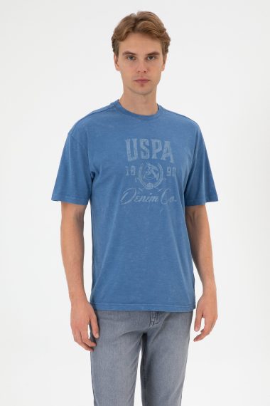 تی شرت یقه گرد  نیلی  ریلکس  مردانه یو اس پولو | US POLO ASSN