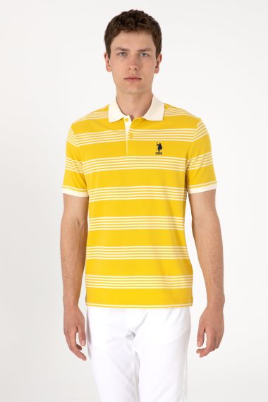 پولوشرت یقه پولو زرد تیره  رگولار  مردانه یو اس پولو | US POLO ASSN