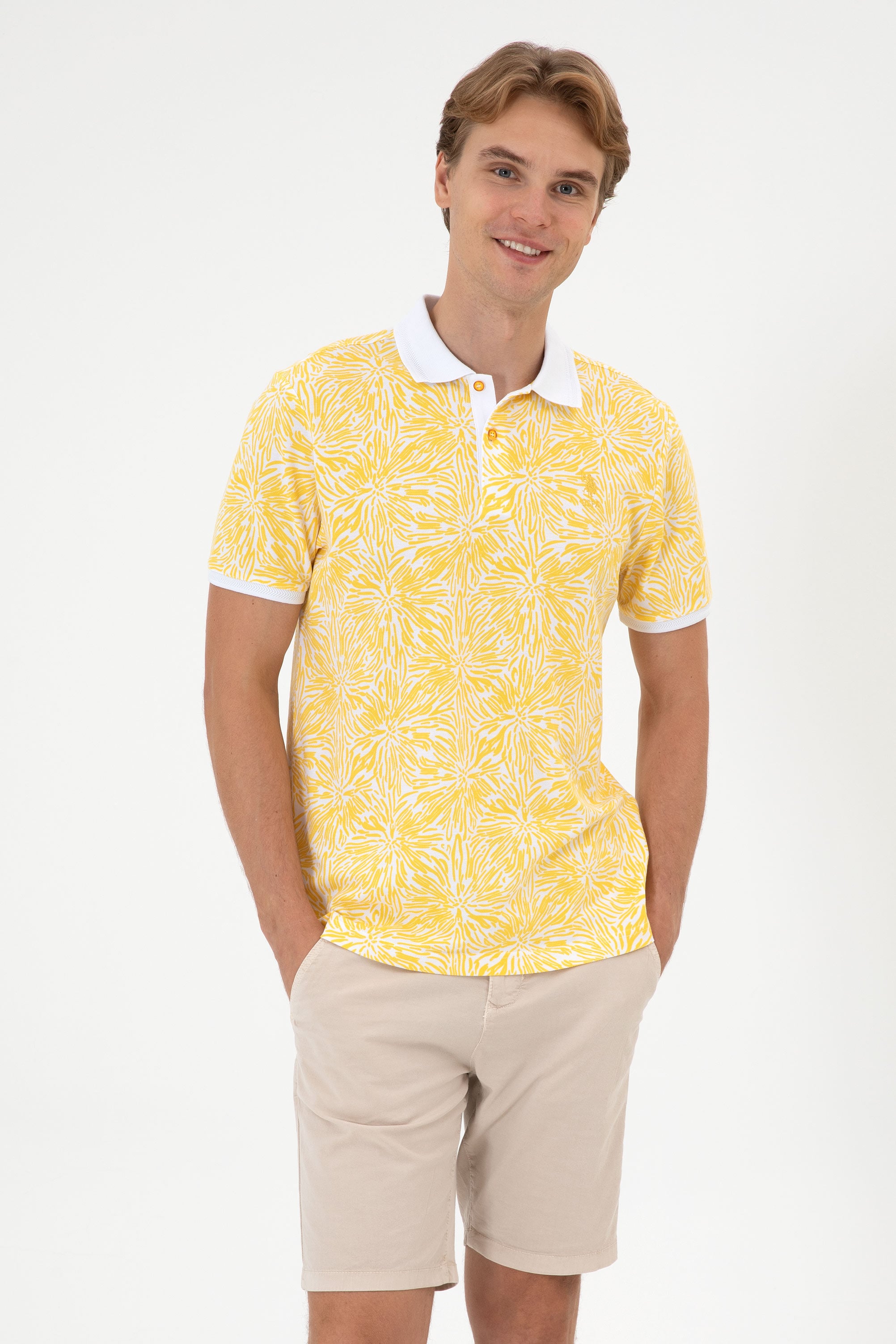 پولوشرت زرد تیره رگولار مردانه یو اس پولو | US POLO ASSN