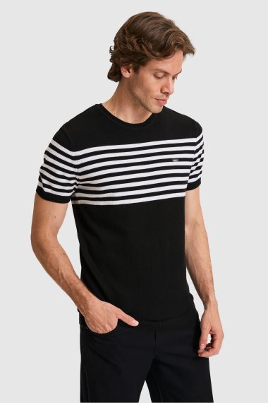 تی شرت یقه گرد  سیاه  اندامی  مردانه یو اس پولو | US POLO ASSN