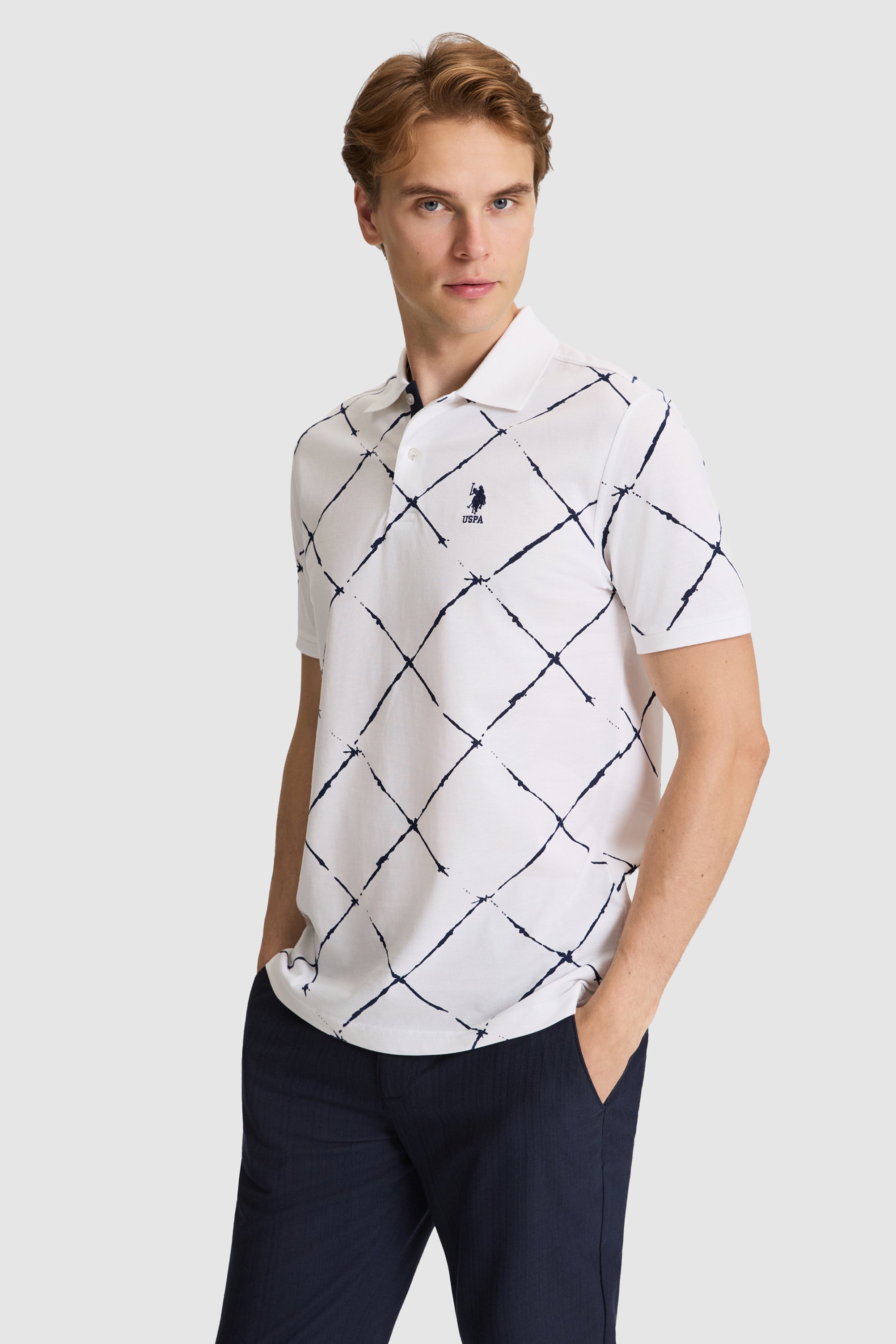 پولوشرت سفید رگولار مردانه یو اس پولو | US POLO ASSN